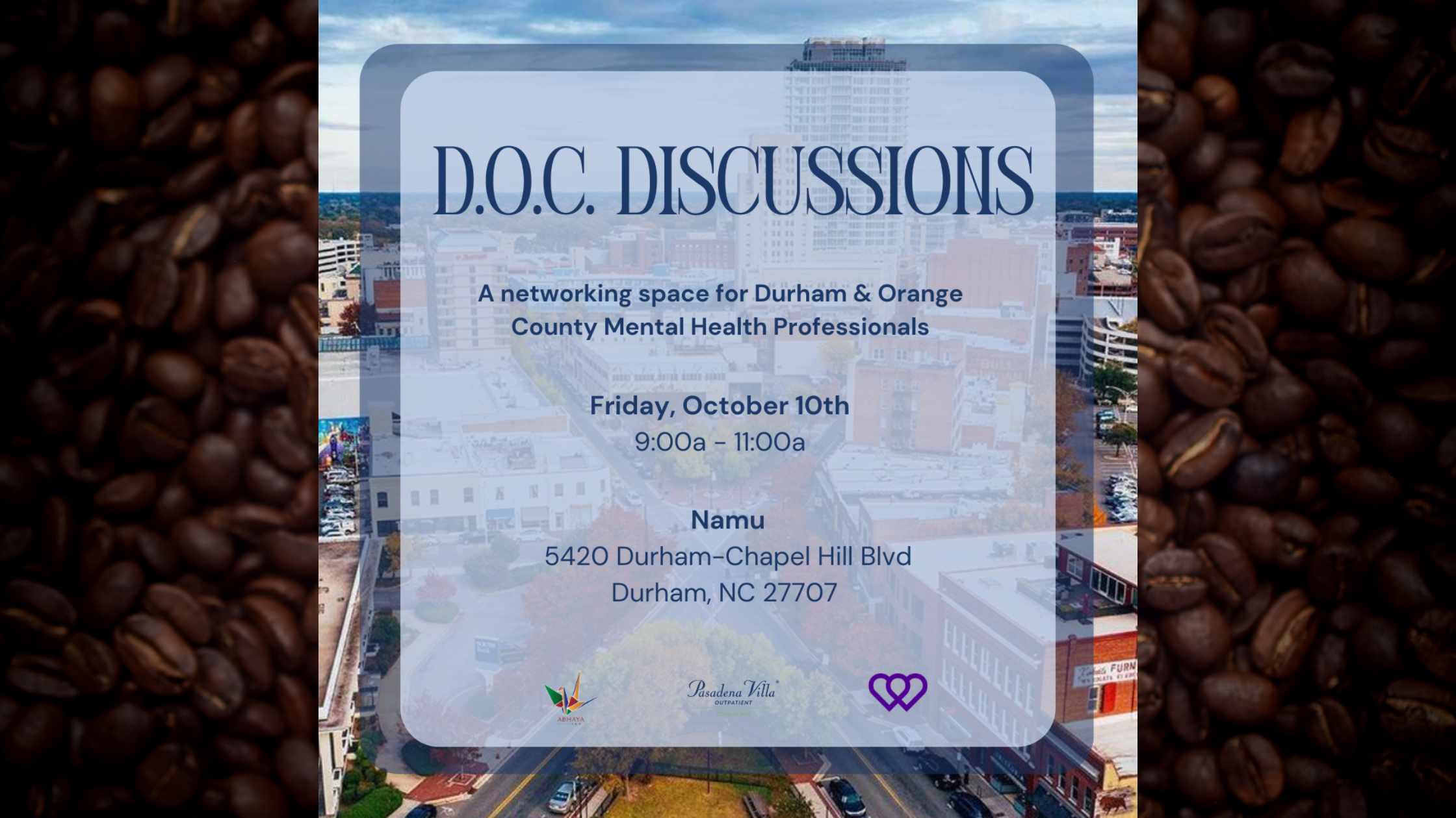 doc discussions mental health networking event durham nc